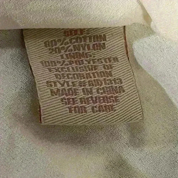 Champagne & Strawberry Sleeveless Embroidered Ivory Dress Size Medium - Picture 12 of 14